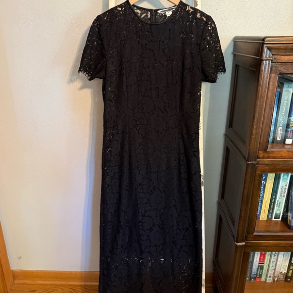 Diane Von Furstenberg Dresses & Skirts - Diane Von Furstenberg Carly Black Lace Midi Dress Size 10